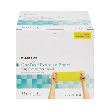 McKesson CanDo® Exercise Resistance Band Yellow 5 Inch X 25 Yard X-Light Resistance (1073312_EA)