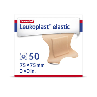 Leukoplast® Elastic Adhesive Strip 3 X 3 Inch Cross-Elastic Material 4-Wing Tan Sterile (1212126_CS)
