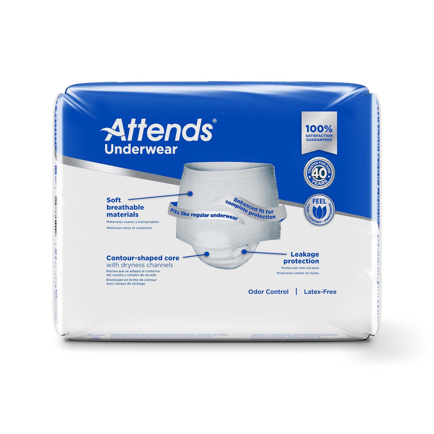 Attends® Care Unisex Adult Absorbent Underwear Pull On with Tear Away Seams Large Disposable Heavy Absorbency (771657_CS)
