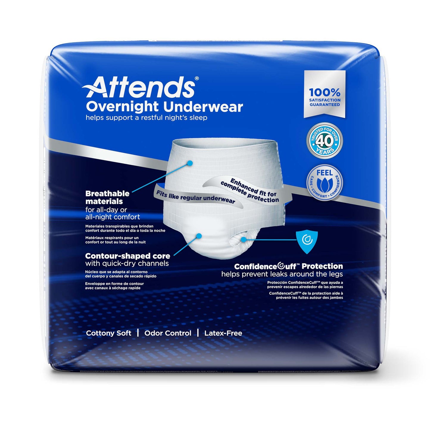 Attends® Overnight Unisex Adult Absorbent Underwear Pull On with Tear Away Seams X-Large Disposable Heavy Absorbency (830767_BG)