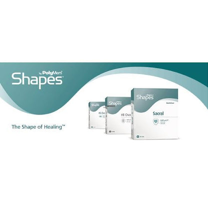 PolyMem® Shapes® Foam Dressing 2 X 3 Inch With Border Film Backing Adhesive Oval Sterile (553733_BX)