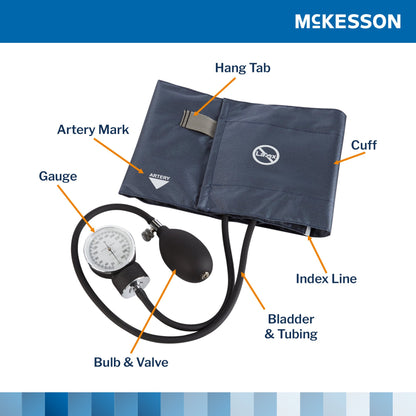 McKesson Brand Aneroid Sphygmomanometer Unit Small Adult Cuff Nylon Cuff 19 - 27 cm Pocket Aneroid (803196_CS)