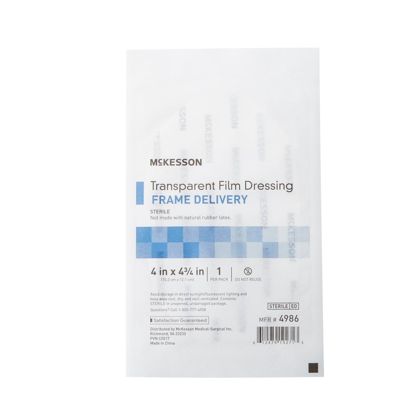 McKesson Transparent Film Dressing 4 X 4-3/4 Inch Frame Style Delivery Octagon Sterile (886409_EA)