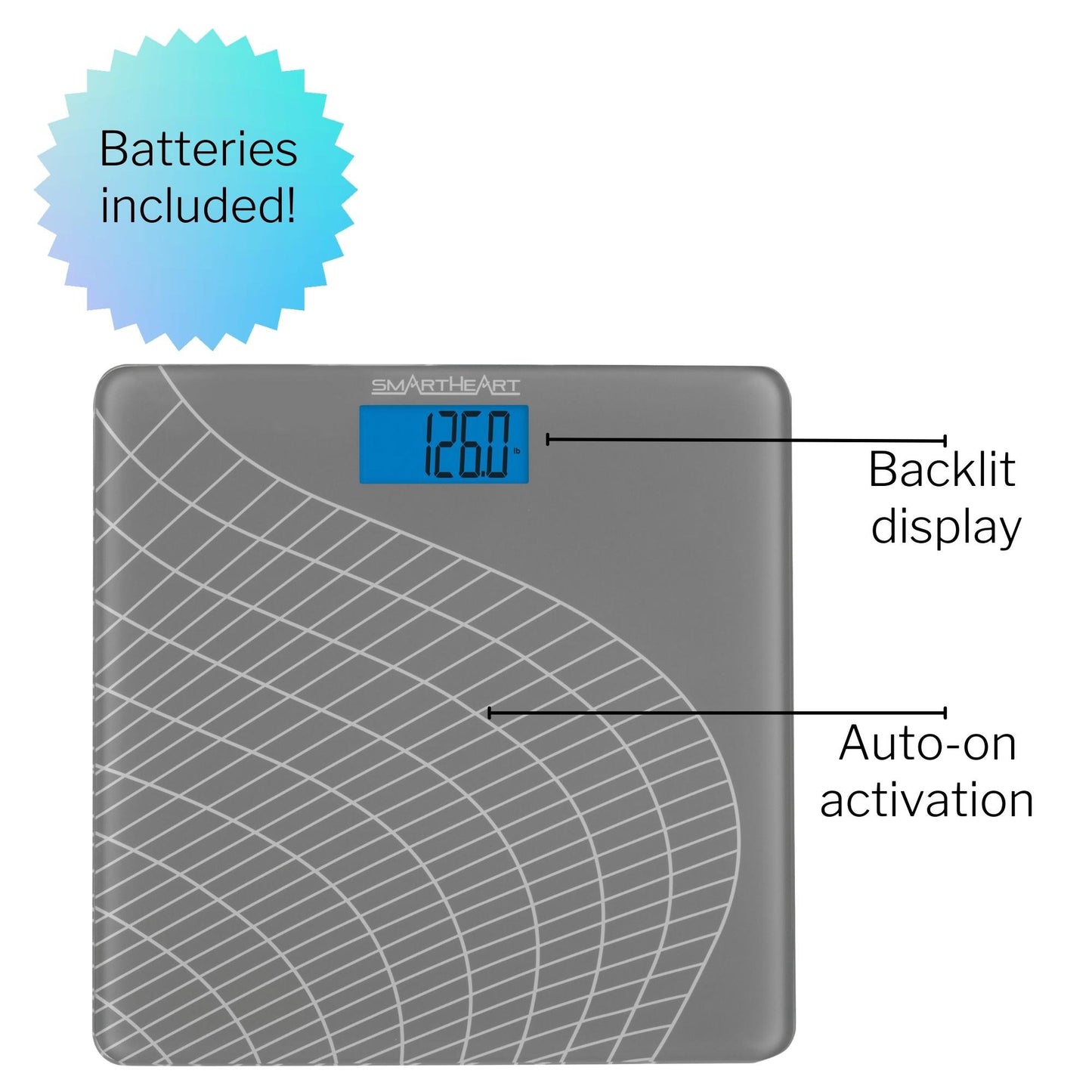 Veridian® Floor Scale Digital Display 438 lbs. / 199 kg Capacity Gray Battery Operated (1218868_CS)