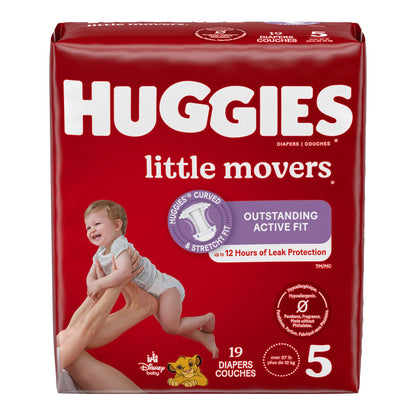 Huggies® Little Movers Unisex Baby Diaper Size 5 Disposable Moderate Absorbency (1128669_PK)
