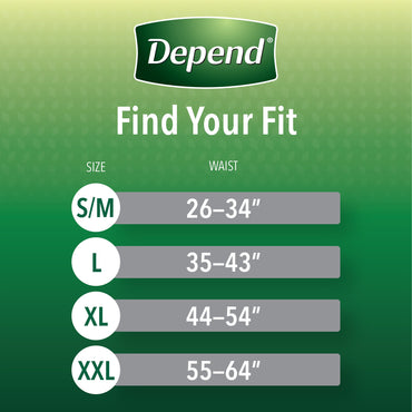Depend® Fresh Protection Male Adult Absorbent Underwear Waistband Style Small / Medium Disposable Heavy Absorbency (984194_CS)
