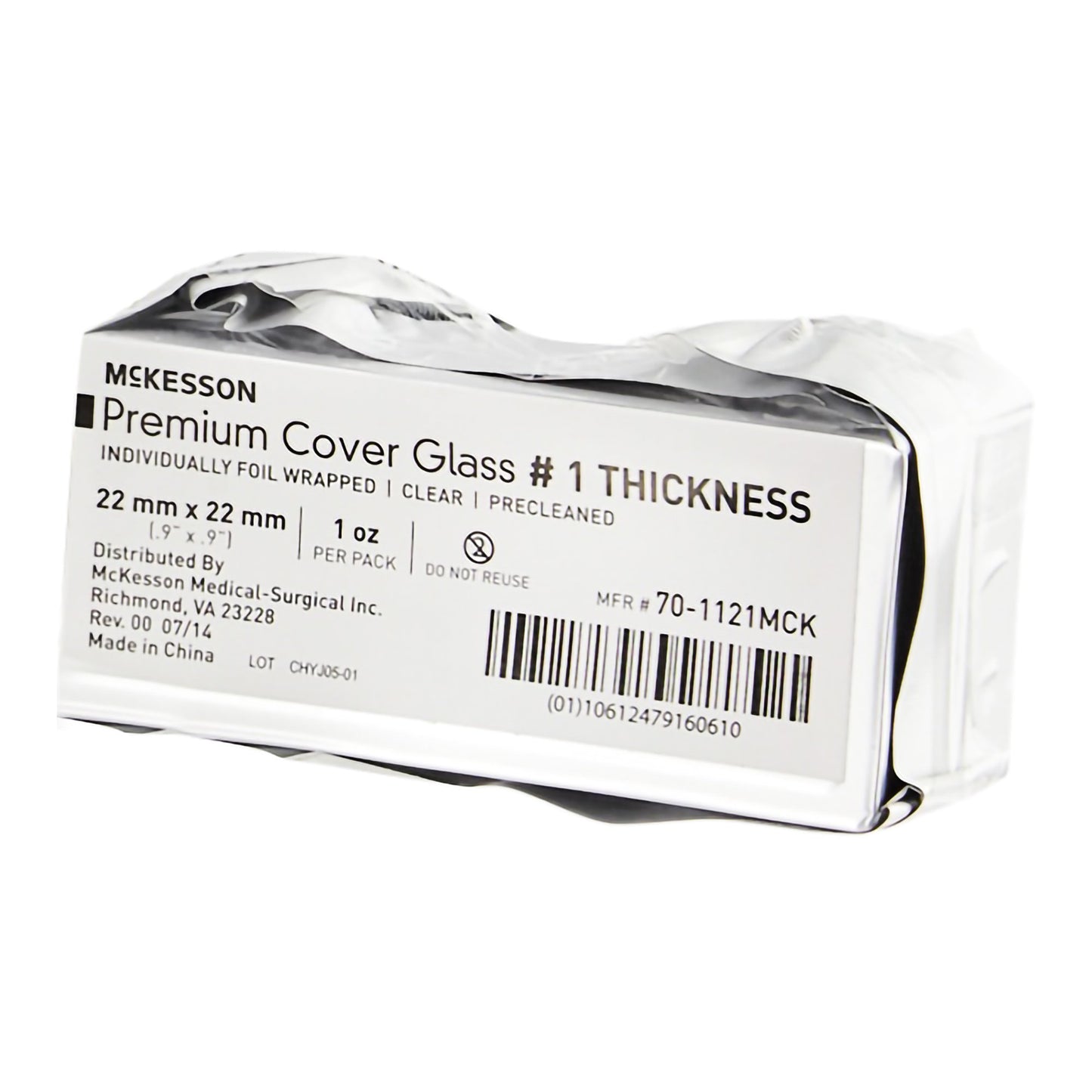 McKesson Cover Glass Square No. 1 Thickness 22 X 22 mm (938364_BX)