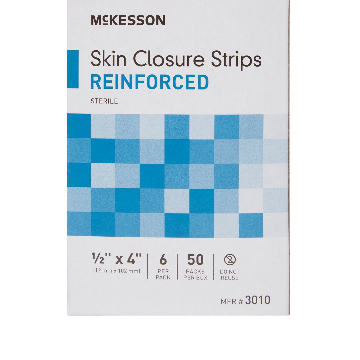McKesson Skin Closure Strip 1/2 X 4 Inch Nonwoven Material Reinforced Strip White (876309_PK)
