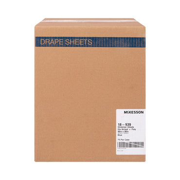 McKesson Stretcher Sheet Flat 40 W X 90 L Inch Blue Polyback Airlaid Disposable (148016_CS)