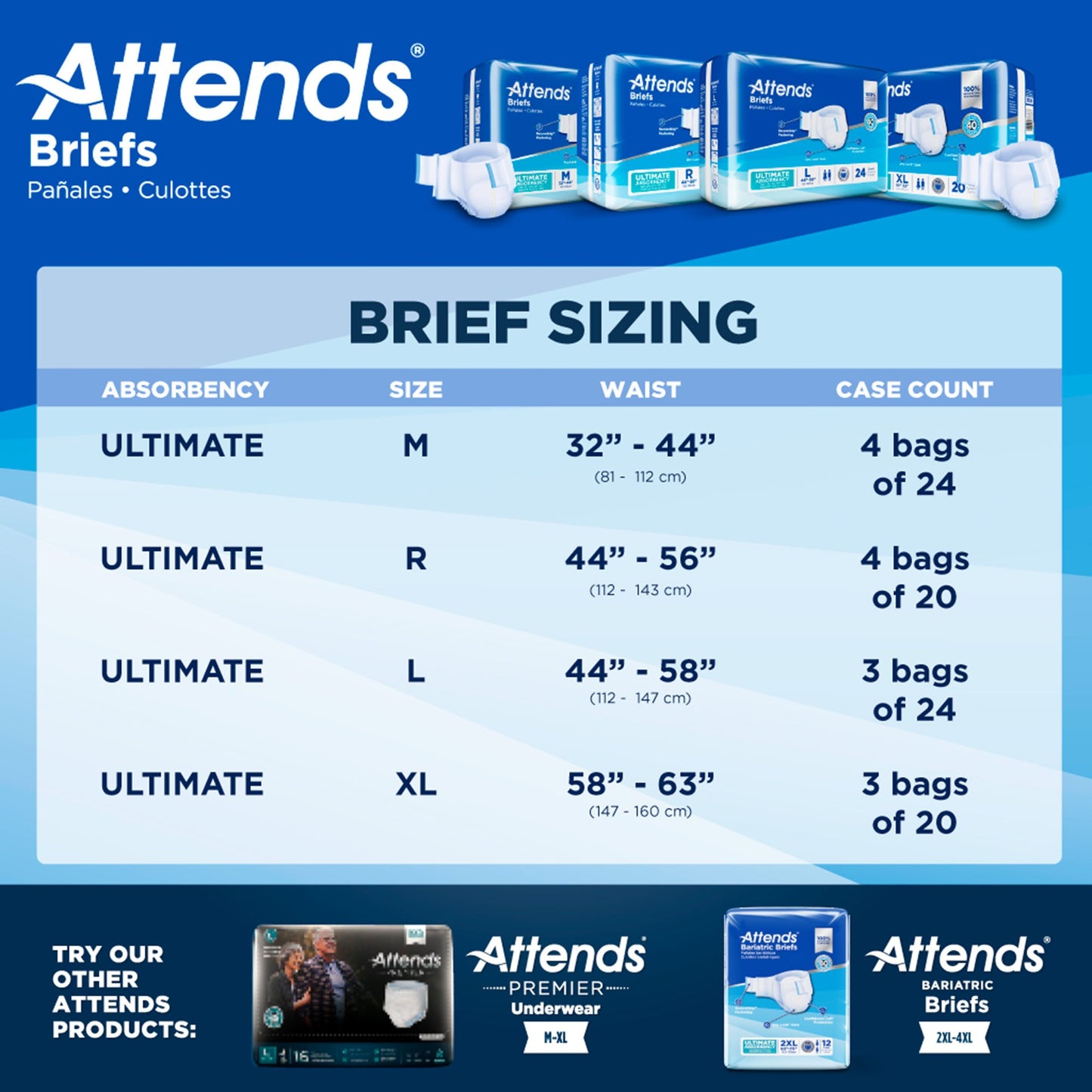 Attends® Advanced Unisex Adult Incontinence Brief X-Large Disposable Heavy Absorbency (950226_BG)