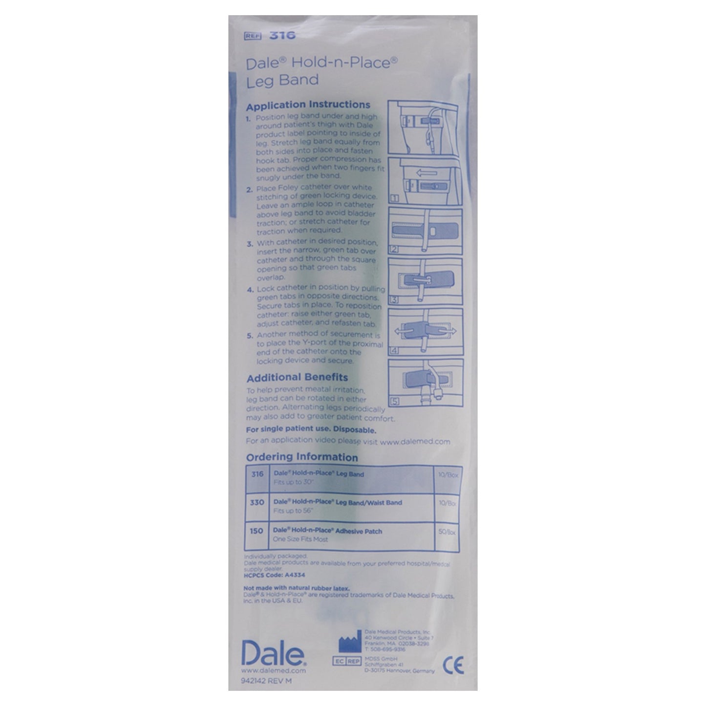 Hold-N-Place™ Foley Catheter Holder 2 Inch Wide, Exclusive Stretch Material, Hook and Loop Fastener (446494_EA)