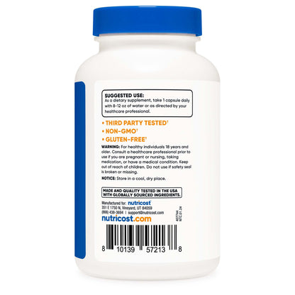 nutricost® Dietary Supplement Ashwagandha Root 600 mg Strength Capsule 120 Per Bottle (1270270_BT)