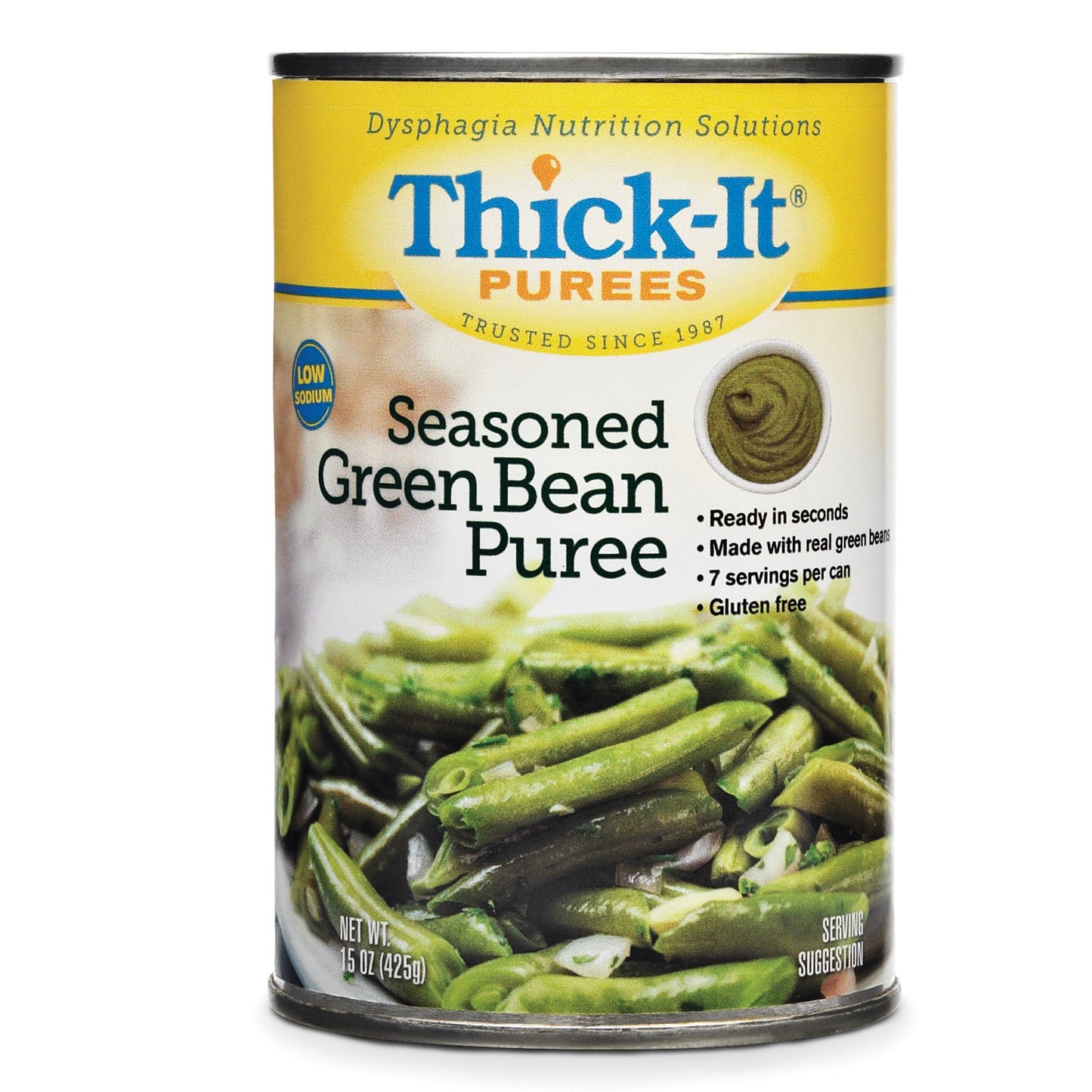 Thick-It® Thickened Food 15 oz. Can Seasoned Green Bean Flavor Puree IDDSI Level 4 Extremely Thick/Pureed (763372_EA)