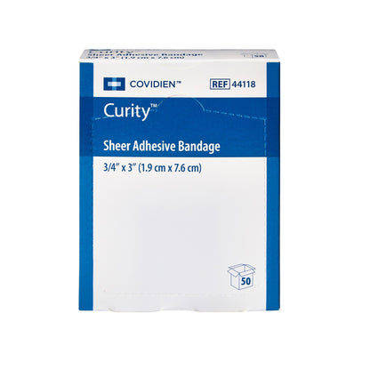 Curity™ Adhesive Strip 3/4 X 3 Inch Plastic Rectangle Sheer Sterile (735146_CS)