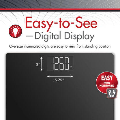 Veridian® Floor Scale Digital Display 438 lbs. / 199 kg Capacity Black Battery Operated (1246878_CS)