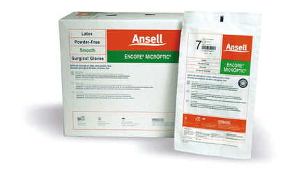 ENCORE® Latex Micro Surgical Glove Size 8.5 Sterile Latex Standard Cuff Length Micro-Textured Brown Chemo Tested (362180_EA)