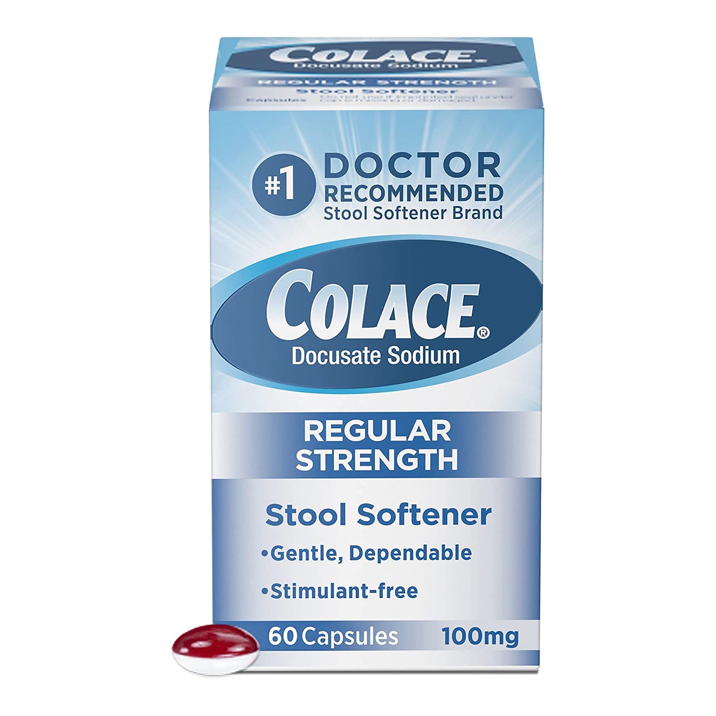 Colace® Stool Softener Capsule 60 per Bottle 100 mg Strength Docusate Sodium (277028_EA)