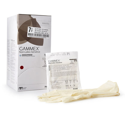 GAMMEX® Non-Latex Sensitive Surgical Glove Size 7.5 Sterile Polychloroprene Standard Cuff Length Micro-Textured Cream Chemo Tested (833675_BX)