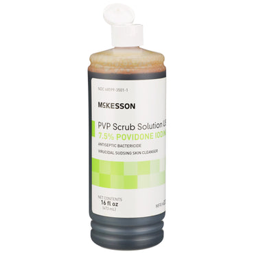 McKesson Surgical Scrub Solution 16 oz. Flip-Top Bottle 7.5% Strength Povidone-Iodine NonSterile (911741_CS)