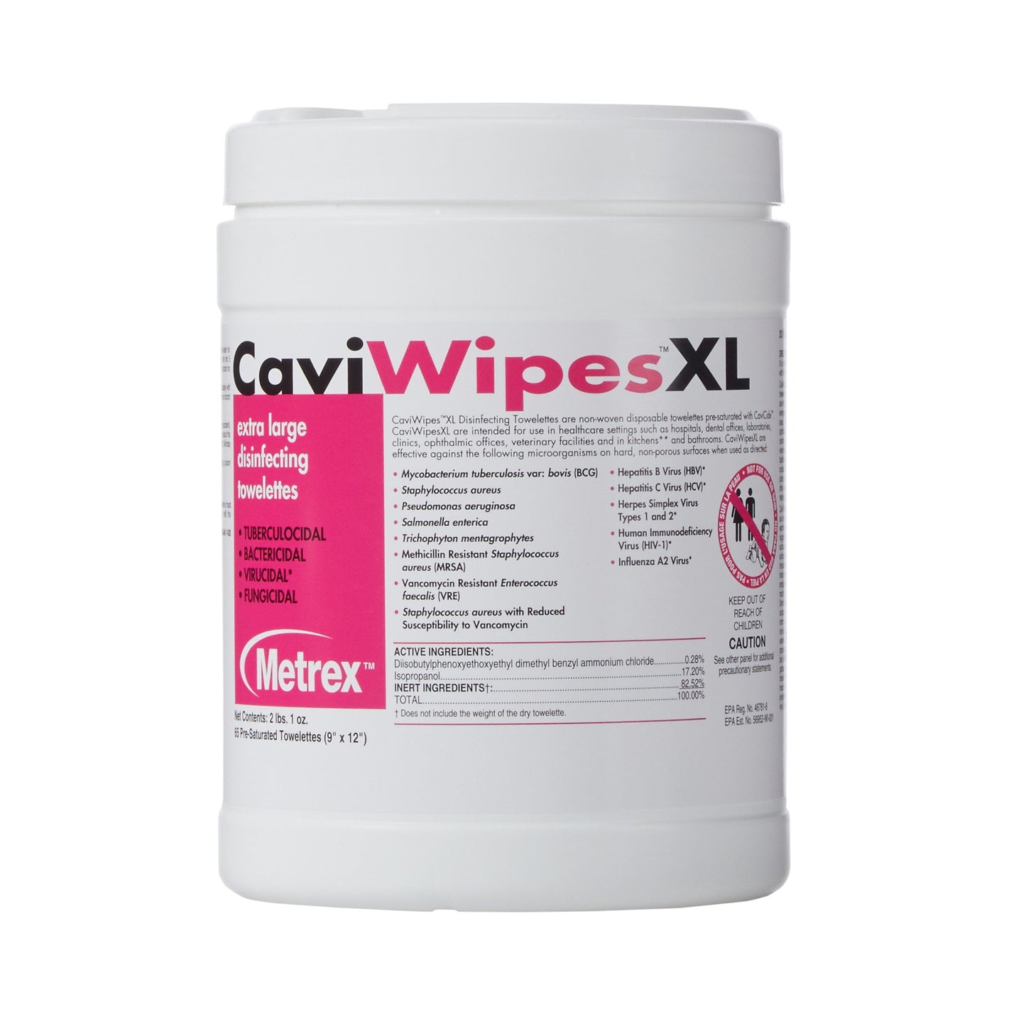 CaviWipes™ Surface Disinfectant Premoistened Alcohol Based Manual Pull Wipe 66 Count Canister Alcohol Scent NonSterile (486719_CS)