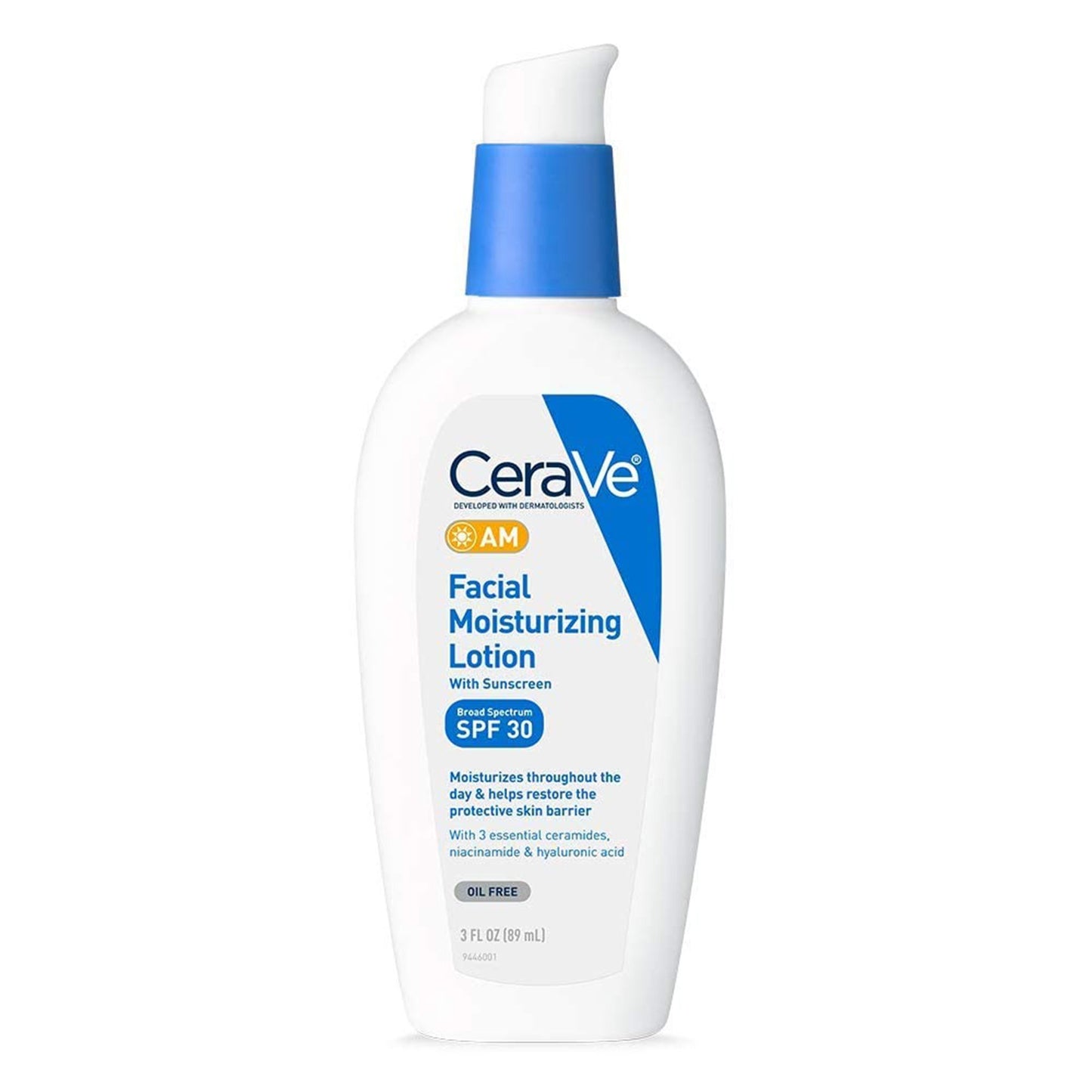 CeraVe® AM Facial Moisturizer with Sunscreen 3 oz. Pump Bottle Unscented Lotion (1229989_EA)