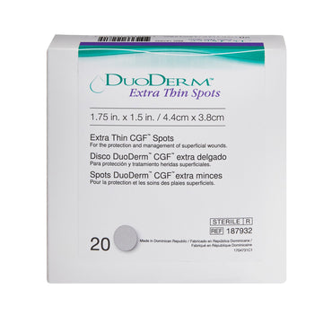 DuoDERM® Extra Thin CGF® Thin Hydrocolloid Dressing Film Backing 1-1/2 X 1-3/4 Inch Oval Hydrocolloid / Film (229773_BX)