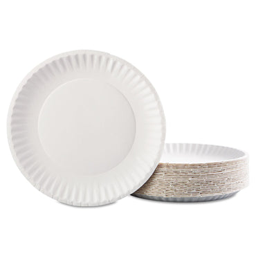 AJM Packaging Corporation Plate White Single Use Paper 9 Inch Diameter (549338_CS)