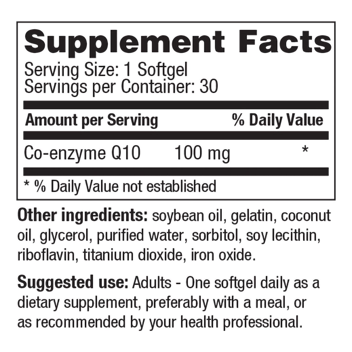 Geri-Care Dietary Supplement Coenzyme Q-10 100 mg Strength Softgel 30 per Bottle (1158246_BT)