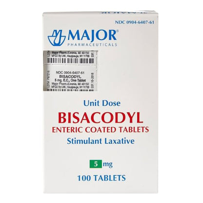 Major® Laxative Tablet 100 per Bottle 5 mg Strength Bisacodyl USP (952191_BX)