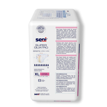 Seni® Super Quatro Unisex Adult Incontinence Brief X-Large Disposable Heavy Absorbency (1163839_PK)