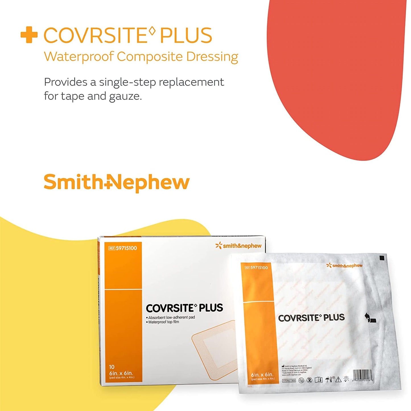 COVRSITE Plus Composite Dressing 6 X 6 Inch Square NonSterile Film Backing (407733_EA)