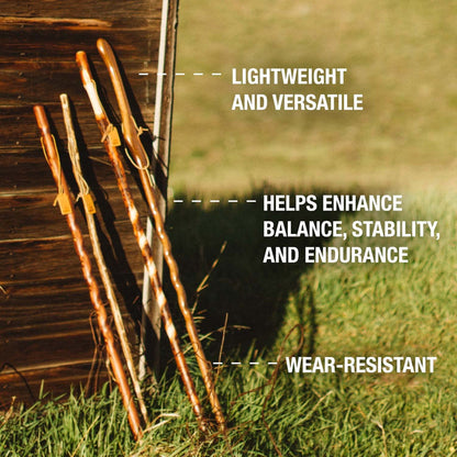 Brazos™ Twisted Fitness Walker Walking Stick Wood 55 Inch Height Brown (1229038_EA)