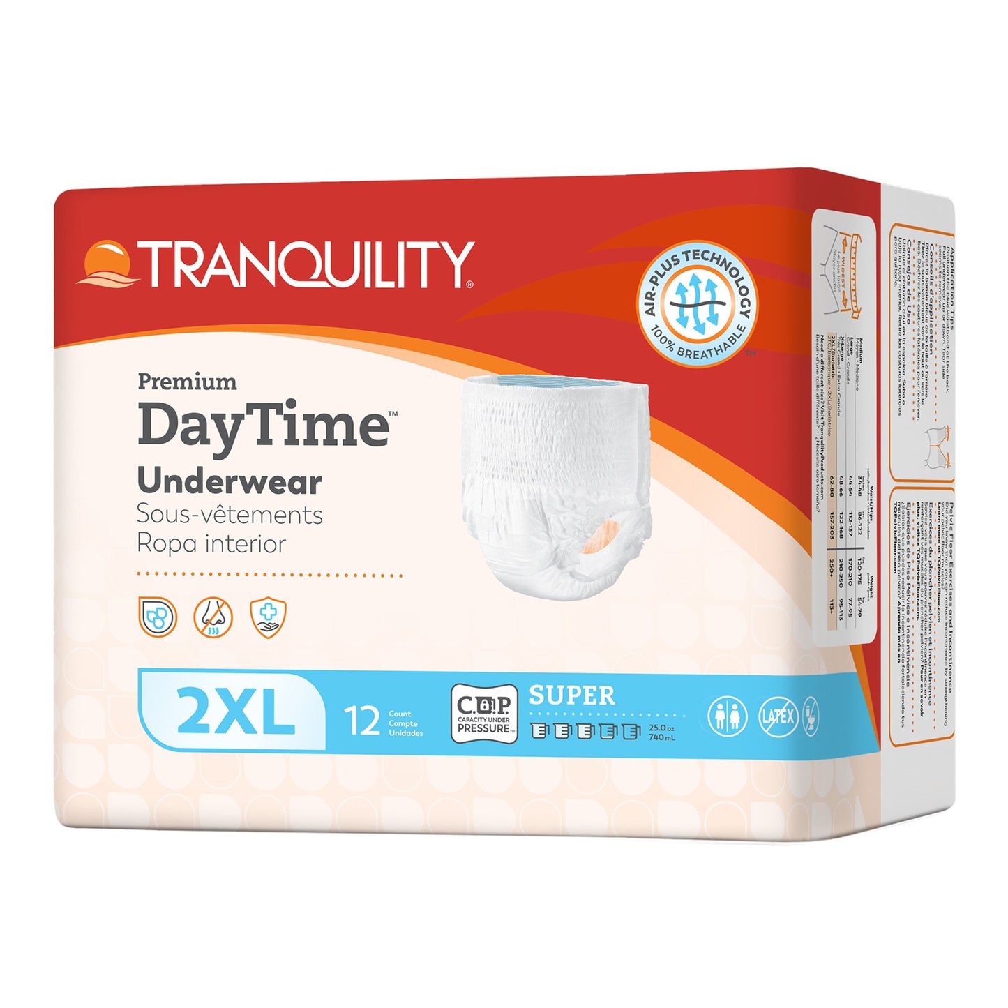 Tranquility® Premium DayTime™ Unisex Adult Absorbent Underwear Pull On with Tear Away Seams 2X-Large Disposable Heavy Absorbency (822621_CS)