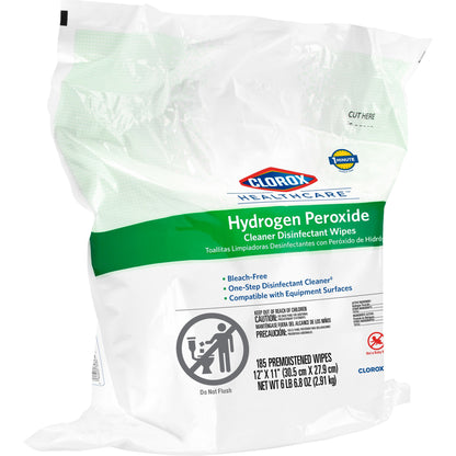 Clorox Healthcare® Surface Disinfectant Cleaner Premoistened Hydrogen Peroxide Based Manual Pull Wipe 185 Count Pouch Unscented NonSterile (800194_CT)