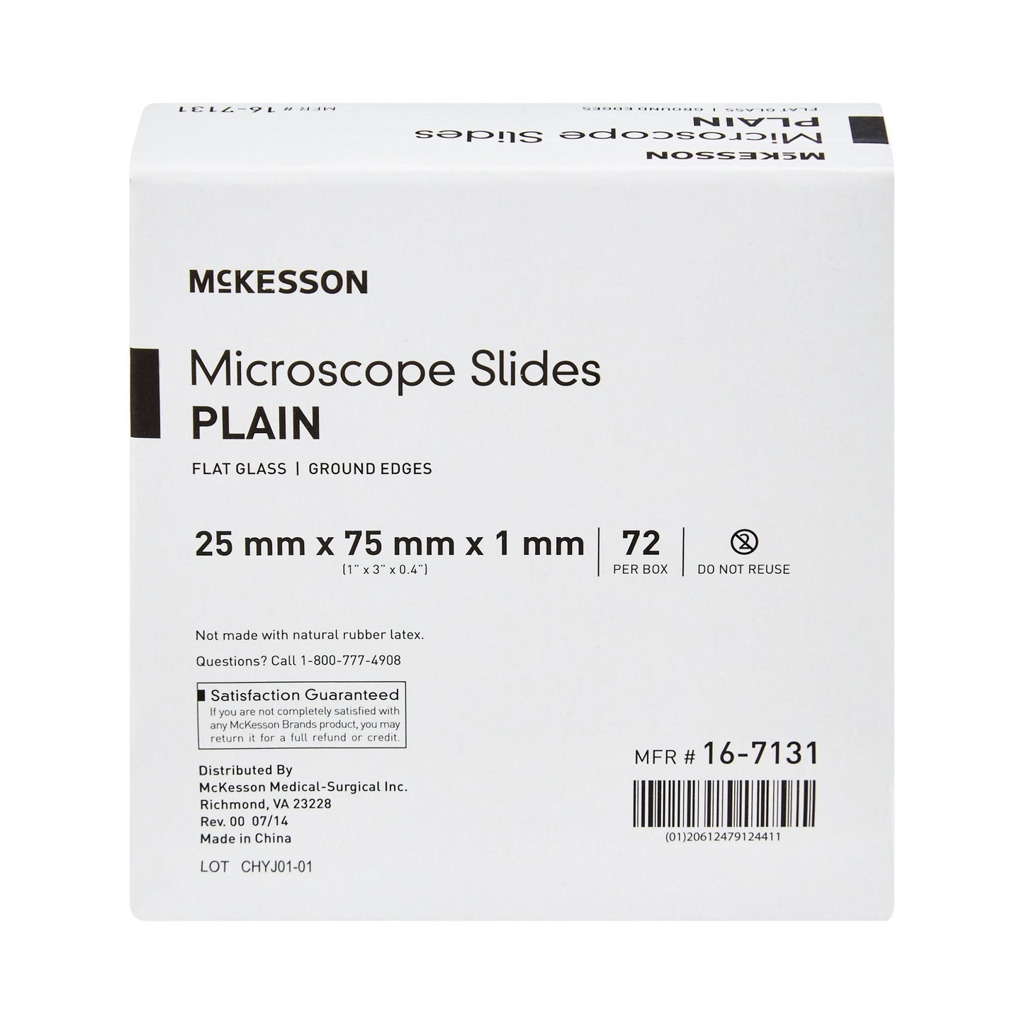 McKesson Microscope Slide 1 X 3 Inch X 1 mm Plain (464497_CS)