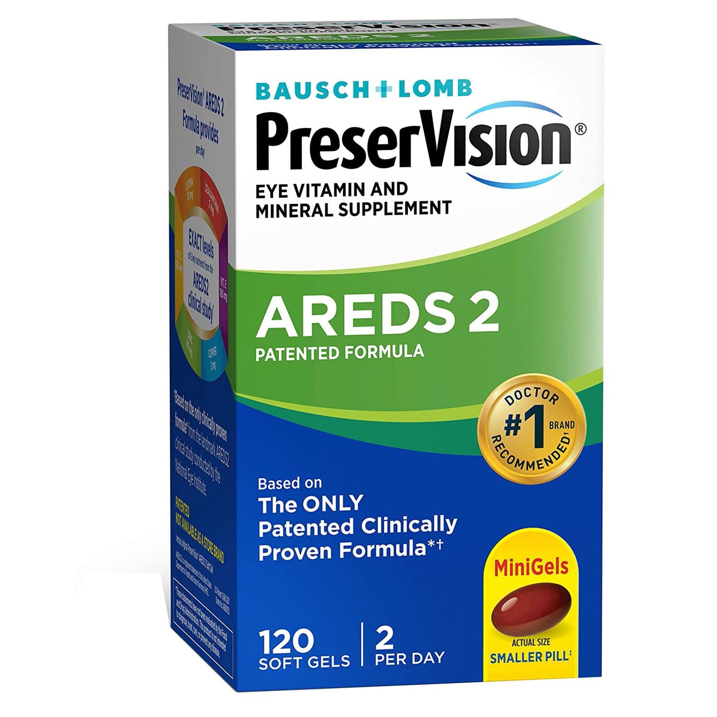 PreserVision® Areds 2 Eye Vitamin Supplement Ascorbic Acid / Vitamin E 2200 IU - 226 mg Strength Capsule 120 per Bottle (854031_BT)