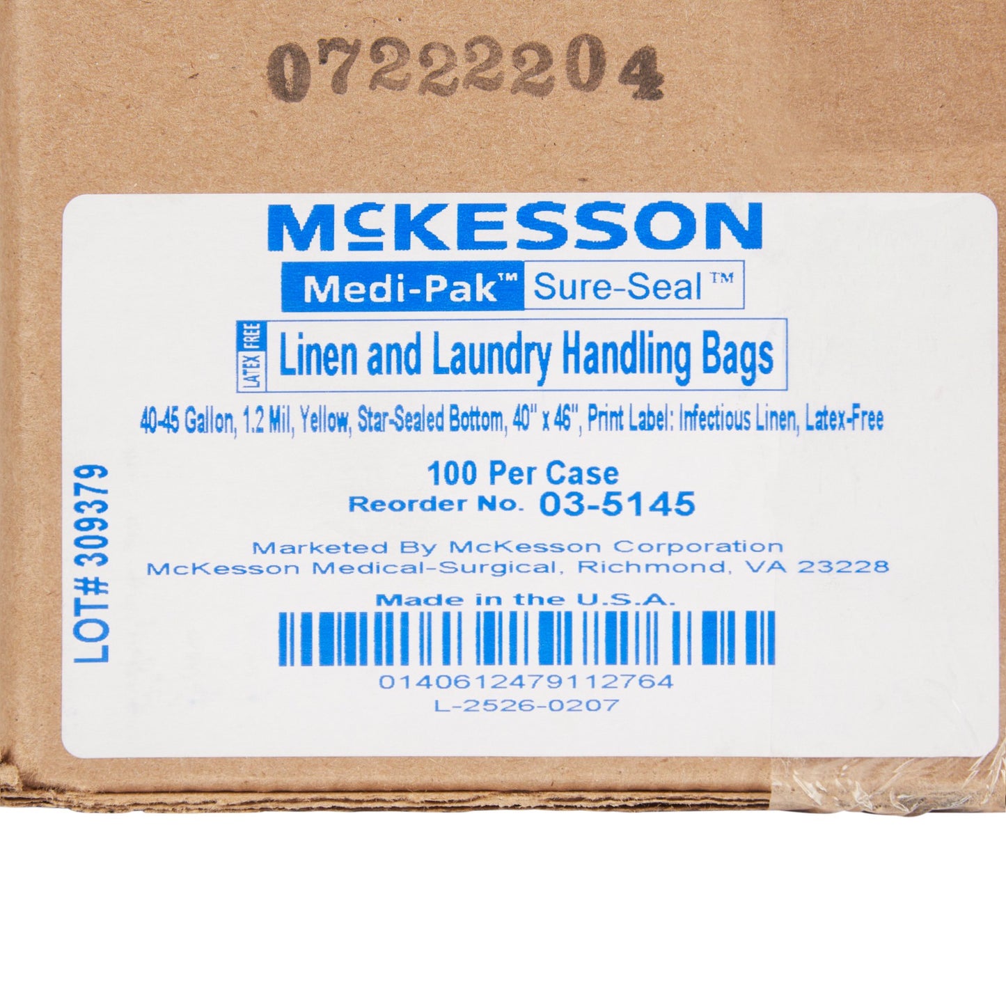 McKesson Infectious Linen Bag Infectious Linen 40 to 45 gal. Yellow 40 X 46 Inch (270200_CS)