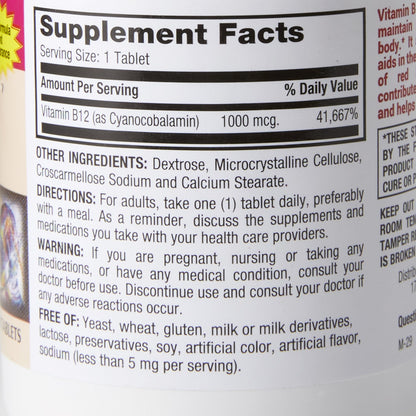 Major® Vitamin Supplement Vitamin B12 1,000 mcg Strength Tablet 130 per Bottle (1137786_BT)