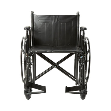 McKesson Bariatric Wheelchair Dual Axle Desk Length Arm Swing-Away Footrest Black Upholstery 22 Inch Seat Width Adult 450 lbs. Weight Capacity (1065280_EA)