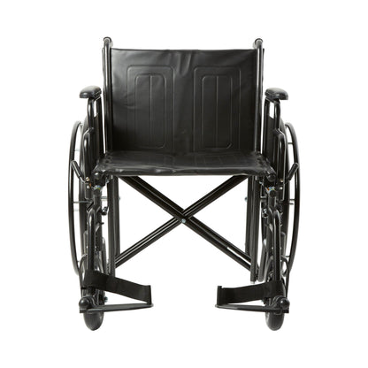 McKesson Bariatric Wheelchair Dual Axle Desk Length Arm Swing-Away Footrest Black Upholstery 22 Inch Seat Width Adult 450 lbs. Weight Capacity (1065280_EA)