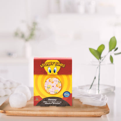 Looney Tunes™ Adhesive Spot Bandage 7/8 Inch Plastic Round Kid Design (Tweety) Sterile (516298_CS)