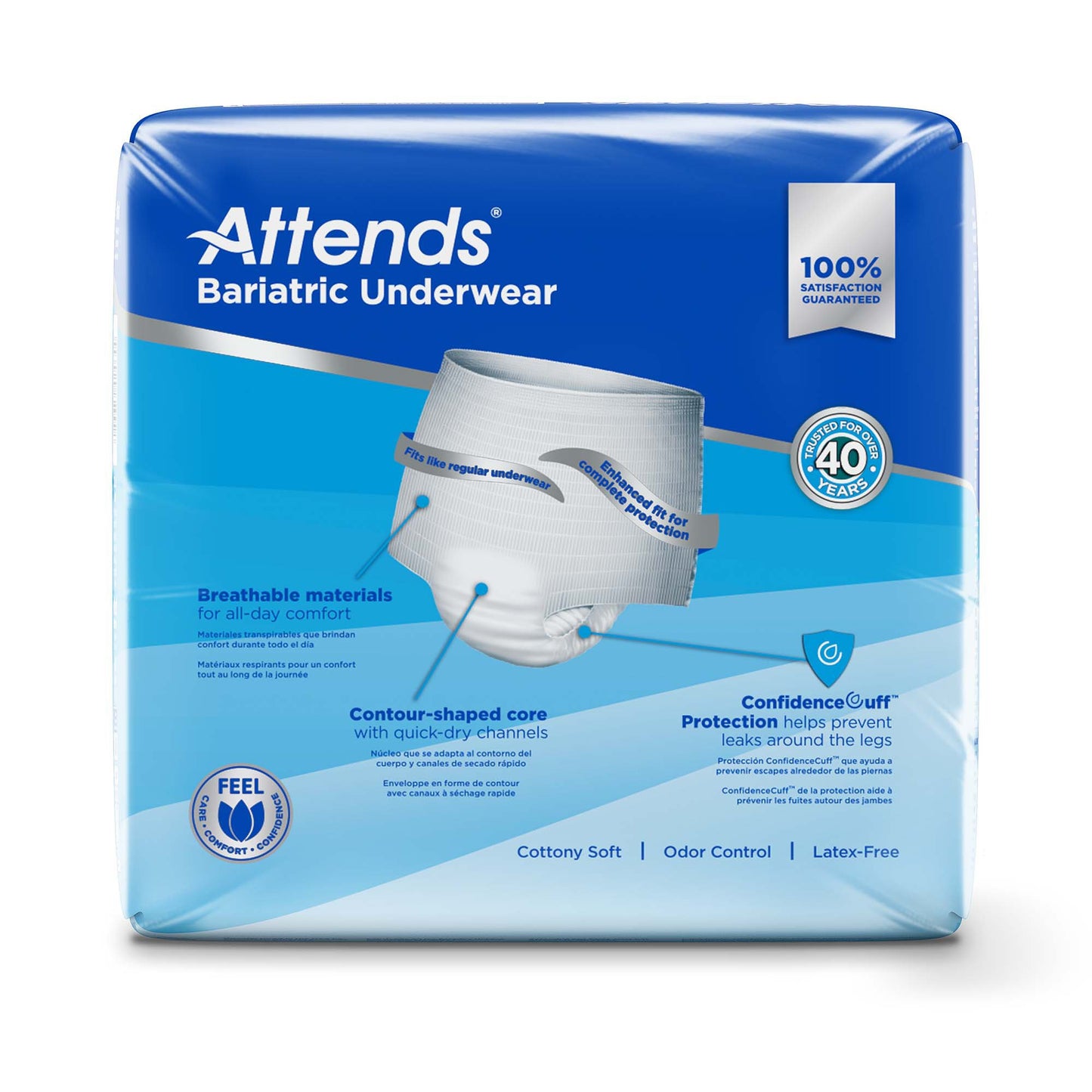 Attends® Bariatric Unisex Adult Absorbent Underwear Pull On with Tear Away Seams 2X-Large Disposable Heavy Absorbency (950228_CS)