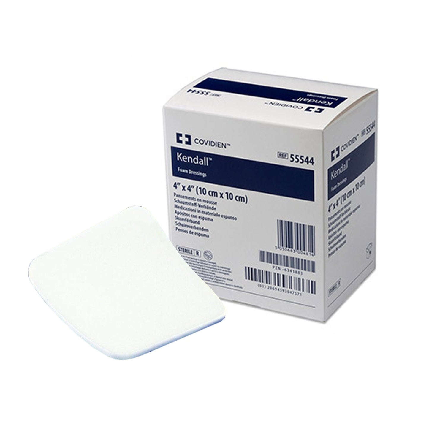 Kendall™ Foam Dressing 4 X 4 Inch Without Border Without Film Backing Nonadhesive Square Sterile (543990_EA)