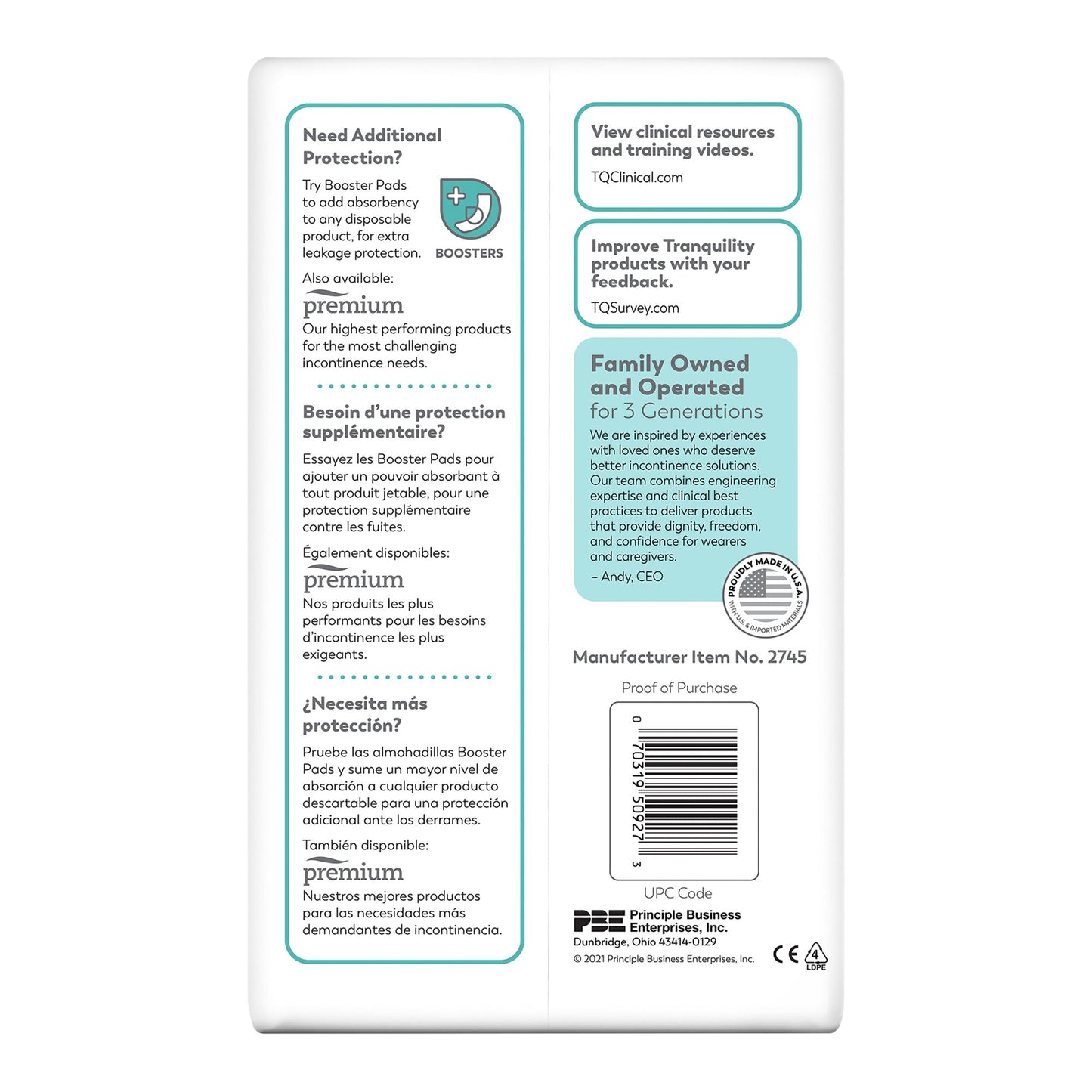 Tranquility® Essential Unisex Incontinence Brief Medium Disposable Heavy Absorbency (1188954_BG)