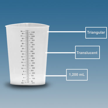 Plasti-Grad® Graduated Beaker Triangular Polypropylene 1,200 mL (320504_CS)