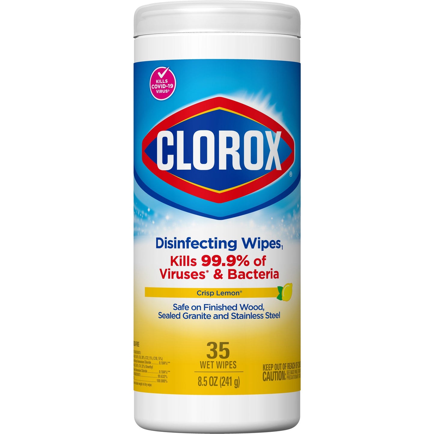 Clorox® Premoistened Manual Pull Wipe 35 Count Canister Lemon Scent NonSterile (669920_CS)
