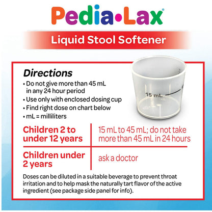 Pedia-Lax® Stool Softener Fruit Punch Flavor Liquid 4 oz. 50 mg / 15 mL Strength Docusate Sodium (738525_EA)