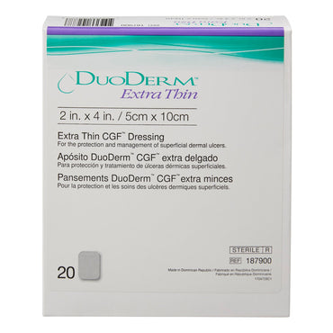 DuoDERM® Extra Thin CGF® Thin Hydrocolloid Dressing Film Backing 2 X 4 Inch Rectangle Hydrocolloid / Film (205196_BX)