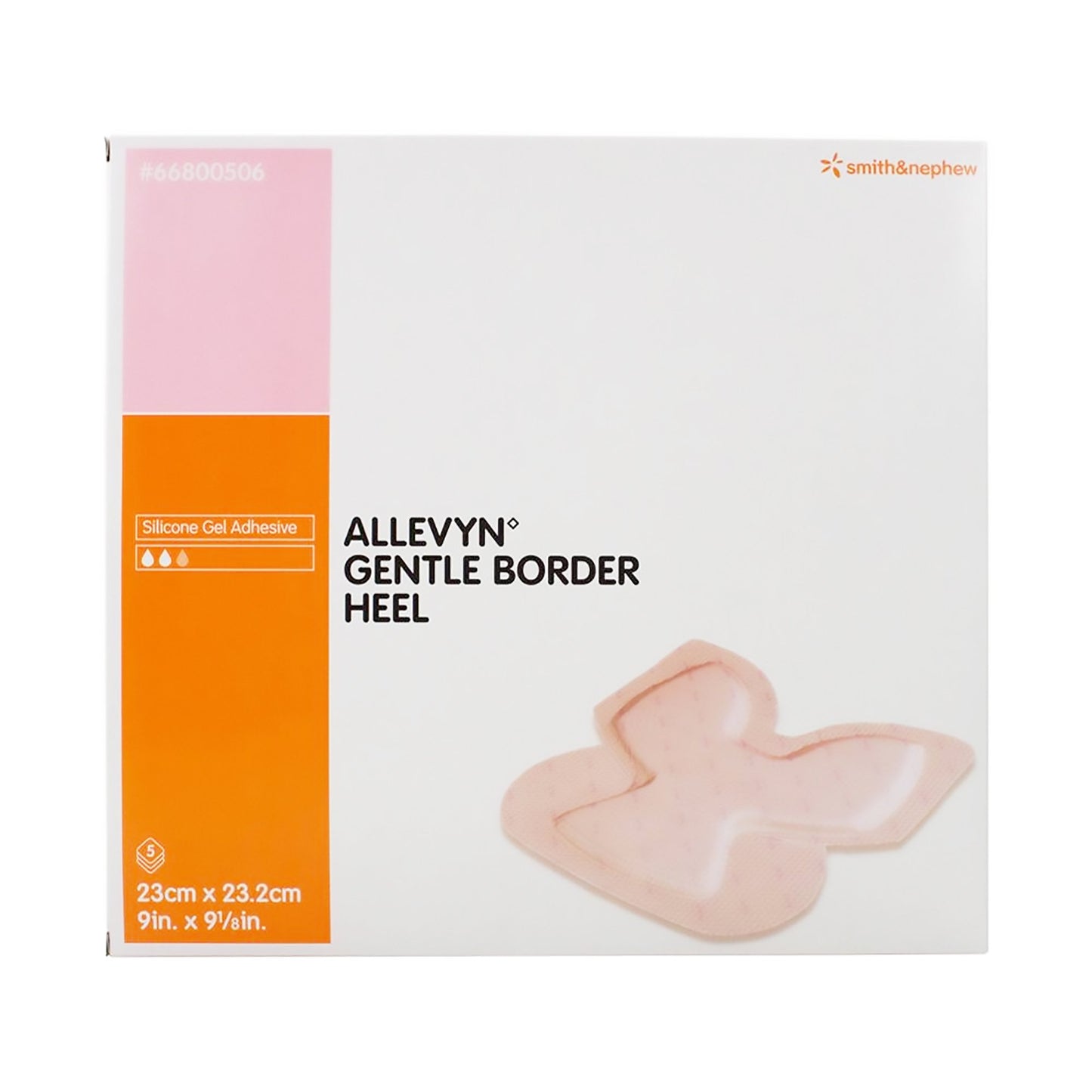 Allevyn Gentle Border Heel Foam Dressing 9 X 9-1/8 Inch With Border Film Backing Silicone Gel Adhesive Heel Sterile (729695_CS)