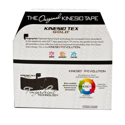 Kinesio® Tex Gold™ FP Kinesiology Tape Black 2 Inch X 34 Yard Cotton NonSterile (886004_BX)